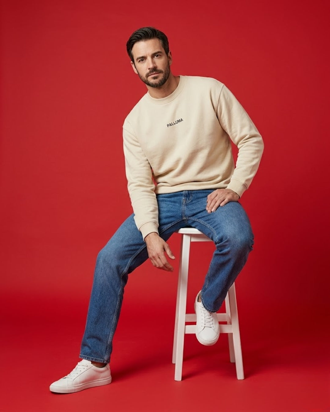 Sweatshirt Men Beige