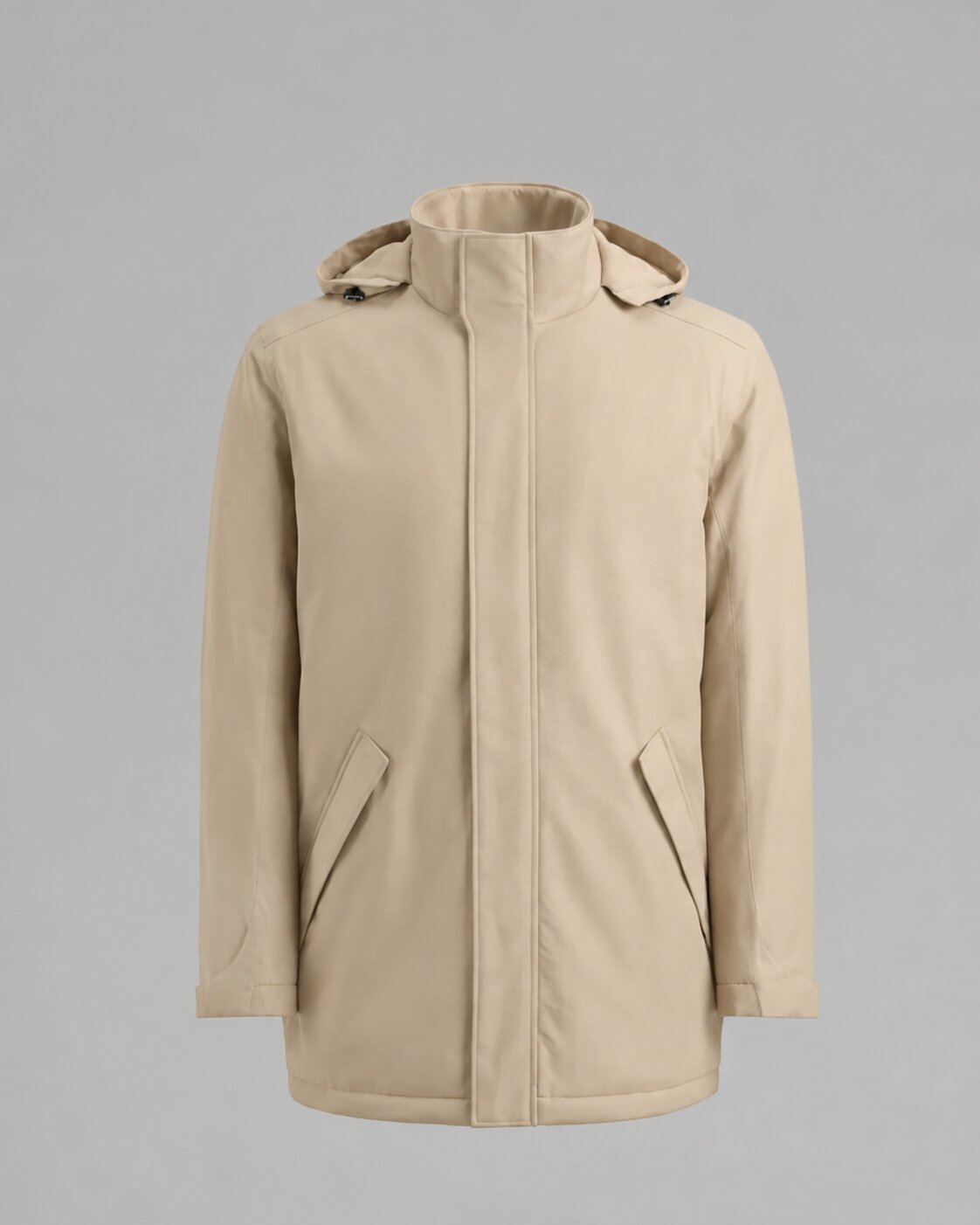 Parka Técnica Acolchada Resistente al Viento Beige