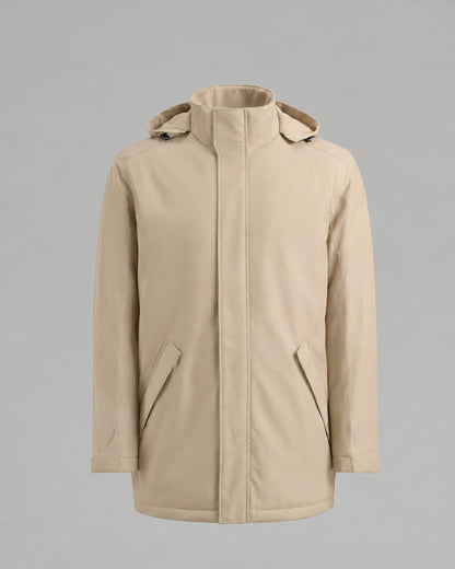 Parka Técnica Acolchada Resistente al Viento Beige