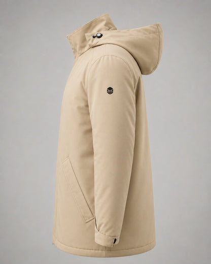 Parka Técnica Acolchada Resistente al Viento Beige
