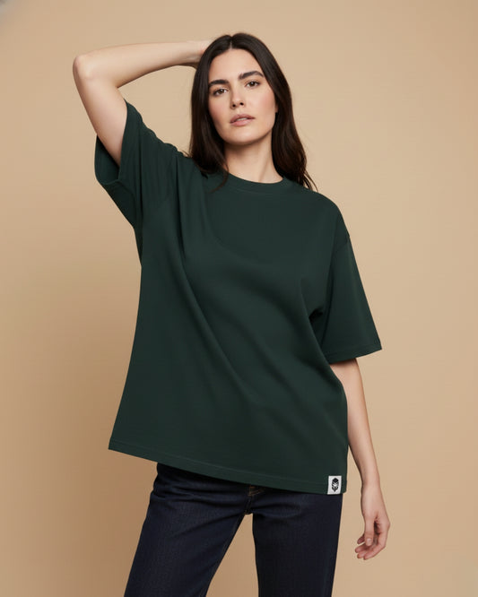 Oversized T-Shirt Women Dark Green