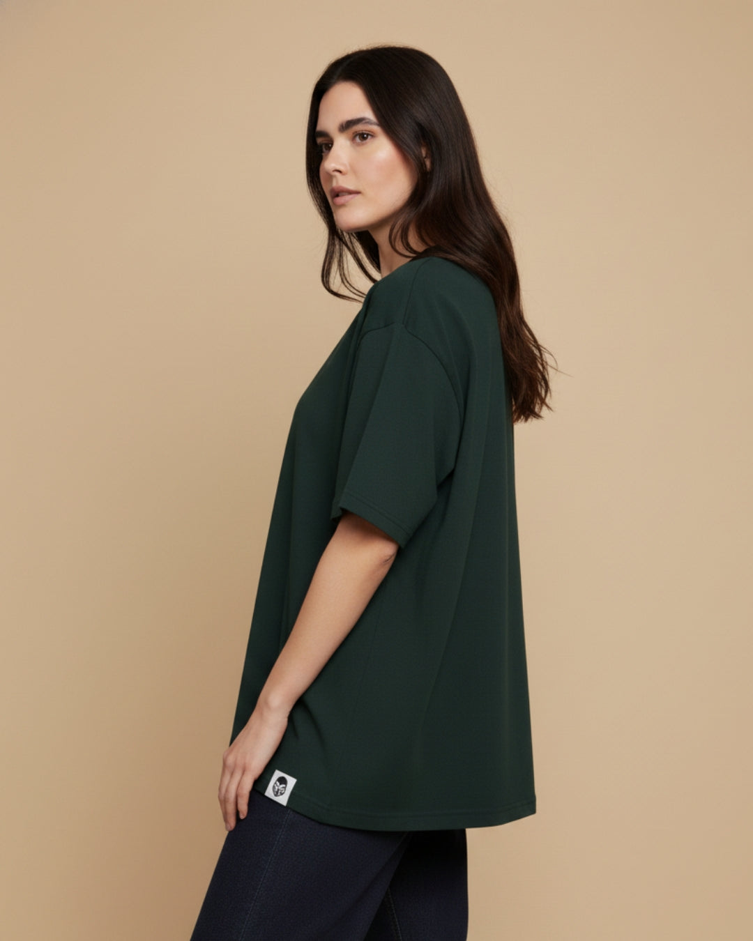 Oversized T-Shirt Women Dark Green