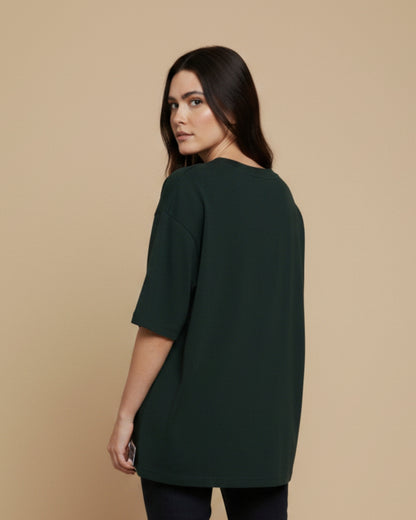 Oversized T-Shirt Women Dark Green