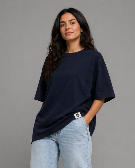 Oversized T-Shirt Women Navy