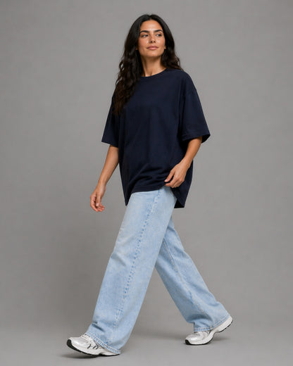 Oversized T-Shirt Women Navy