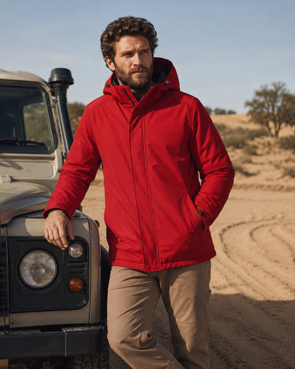 Parka Técnica Acolchada Resistente al Viento Rojo