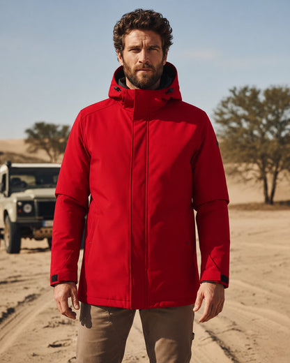 Parka Técnica Acolchada Resistente al Viento Rojo
