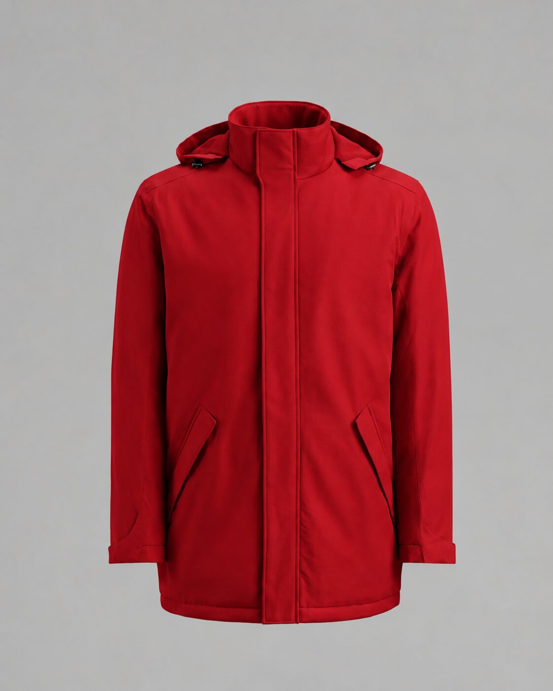 Parka Técnica Acolchada Resistente al Viento Rojo