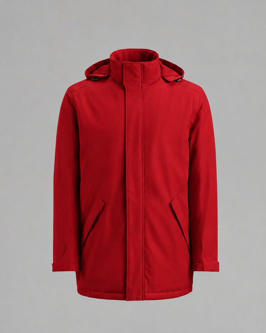Parka Técnica Acolchada Resistente al Viento Rojo