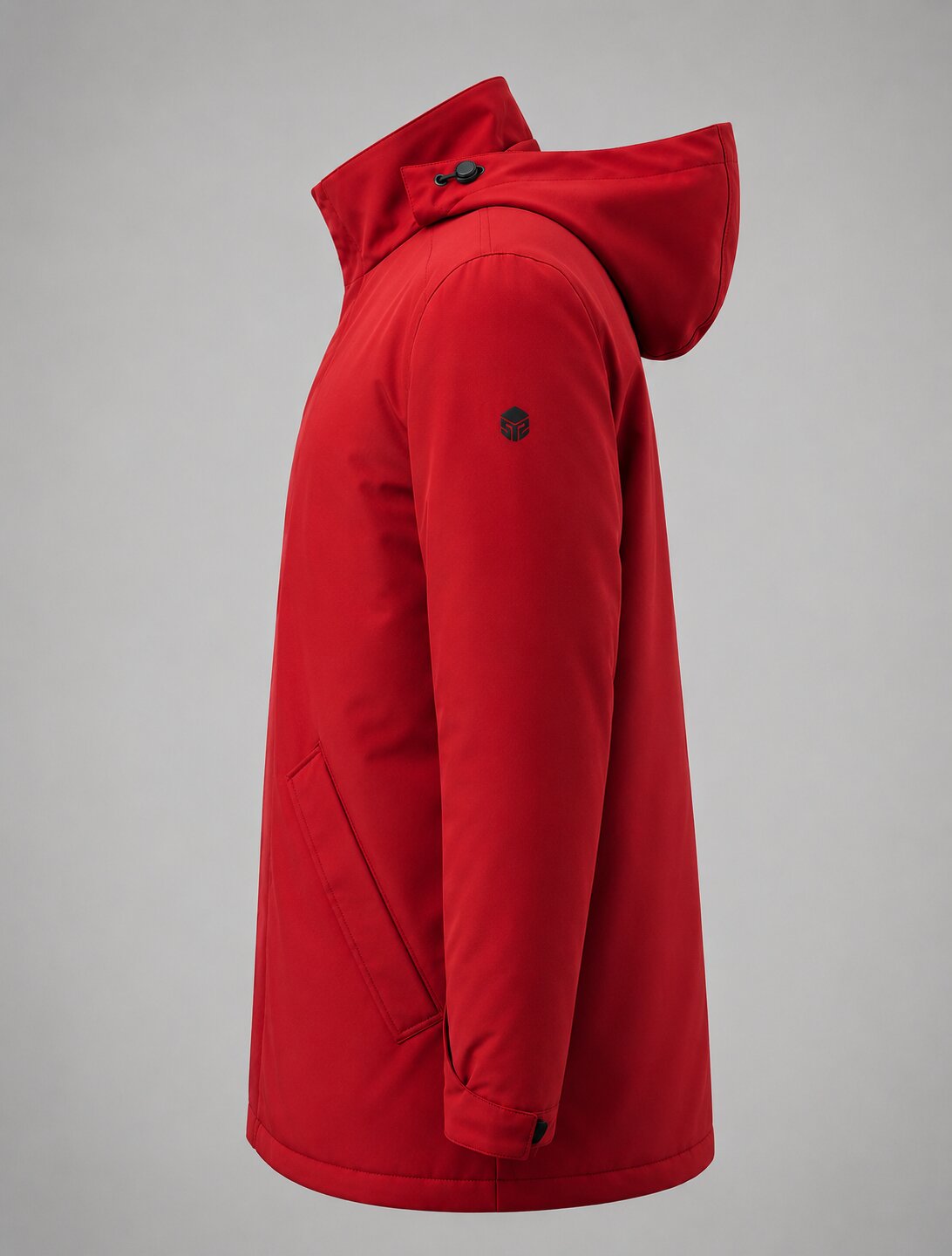 Parka Técnica Acolchada Resistente al Viento Rojo